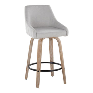 Hannah - Transitional Fixed Height Counter Stool With Swivel With Round Footrest (Set of 2) by Couch.com