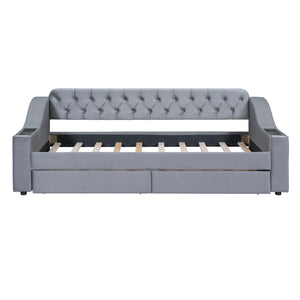 Upholstered Daybed With Storage Armrests And USB Port by Couch.com