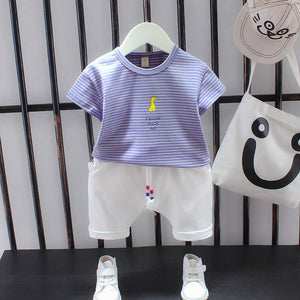Summer Letter Lapel Short Sleeve Two-piece Suit