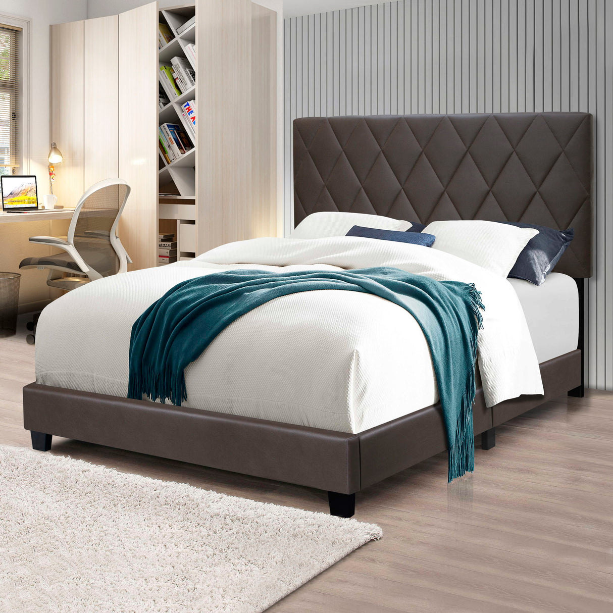 Queen Adjustable Upholstered Bed Modern Minimalist Top Styles by Couch.com