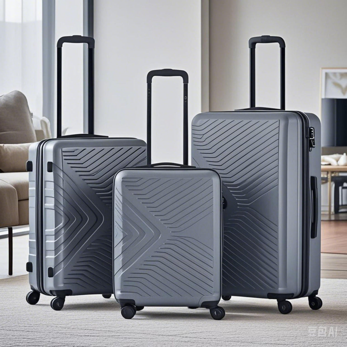 3 Piece Luggage Sets Lightweight Suitcase With Two Hooks, Spinner Wheels, Tsa Lock, Durable Hard Shell by Couch.com