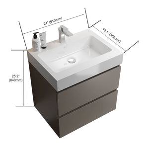 Alice - Bathroom Vanity With Sink, Large Storage Wall Mounted Floating Bathroom Vanity For Modern Bathroom, One-Piece Sink Basin Without Drain And Faucet by Couch.com