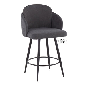 Dahlia - Contemporary Fixed Height Counter Stool With Round Footrest (Set of 2) by Couch.com