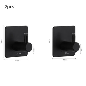 Adhesive Wall Hooks Mounted Door Key Cloth Coat Bathroom Robe Hanger Kitchen Hardware Rack Shelf Bag Hook Organizer For Hanging  Bathroom Toilet Sticky Hook