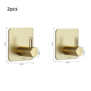 Adhesive Wall Hooks Mounted Door Key Cloth Coat Bathroom Robe Hanger Kitchen Hardware Rack Shelf Bag Hook Organizer For Hanging  Bathroom Toilet Sticky Hook