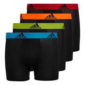 adidas Kids-Boy's Performance Boxer Briefs Underwear (4-Pack) Large Black/Solar Blue/Semi Solar Slime Green