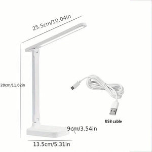 Adjustable LED Desk Lamp with Touch Control, Eye-Care Technology, USB Powered