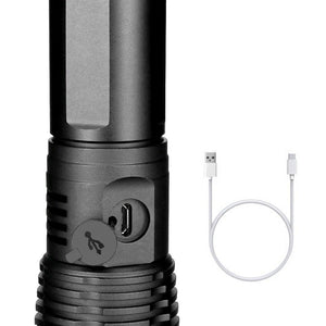 Adjustable Rechargeable Powerful Zoomable LED USB Flashlights High Lumens Powerful Tactical  Waterproof Super Bright  Flashlights Best For Camping Outdoor Hiking Running Riding