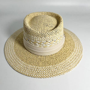 Adult Summer Straw Hat Fashion Casual Beach Fedora Hat Wide Brim Straw Hat Luxury Fedora Summer Packable Sun Hat Lightweight Women Beach Sun Hat Breathable Sun Hats For Women 56-58cm