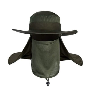 Adult Wide Brim Sun Hat with Neck Face Flap Cover