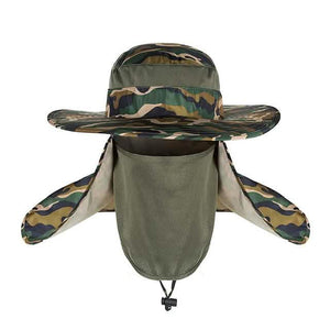 Adult Wide Brim Sun Hat with Neck Face Flap Cover
