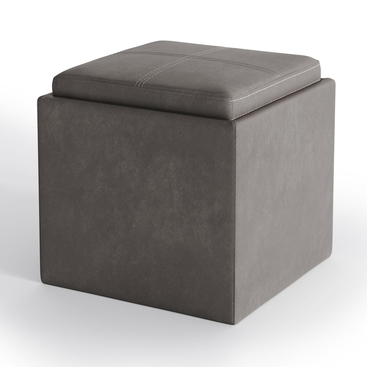 Rockwood - Upholstered Cube Storage Ottoman With Tray by Couch.com