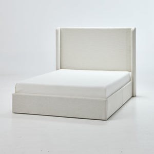 Caron Upholstered Wingback Bed with 54" High Headboard