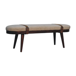 Nordholm Boucle Bench - Walnut by Couch.com