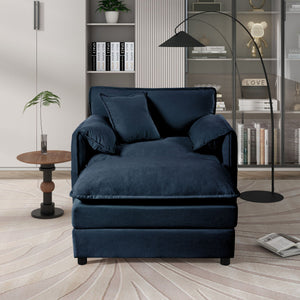 Oversized Chair With Movable Ottoman, Soft Upholstered Lounge Chair by Couch.com
