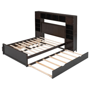 Bed With All In One Cabinet, Shelf And Sockets, Trundle by Couch.com