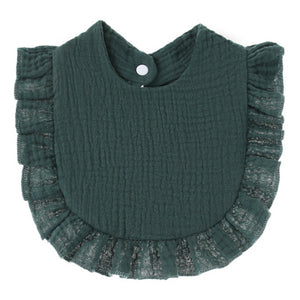 Ruffled Cotton Gauze Lace Bib Saliva Pocket