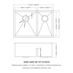 Modern Double Bowl Undermount Sink Design With 10" Deep Basins