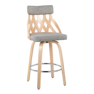 York - Mid-Century Modern Counter Stool - Natural / Light Gray by Couch.com
