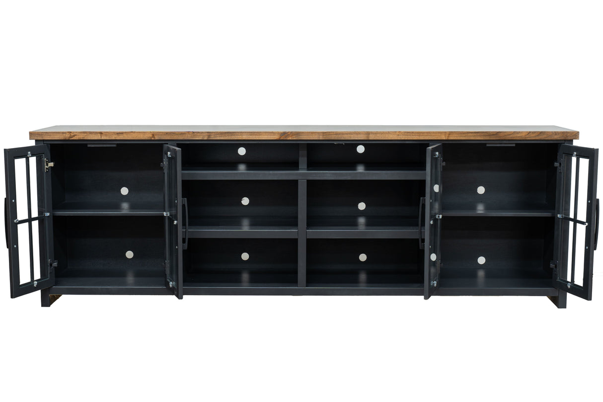 Essex - TV Stand Console For TVs Up To 100" - Black, Whiskey by Couch.com