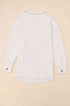 Cloudy Blue Snap-Front Collared Jacket with Pockets Lightweight and Versatile Jacket