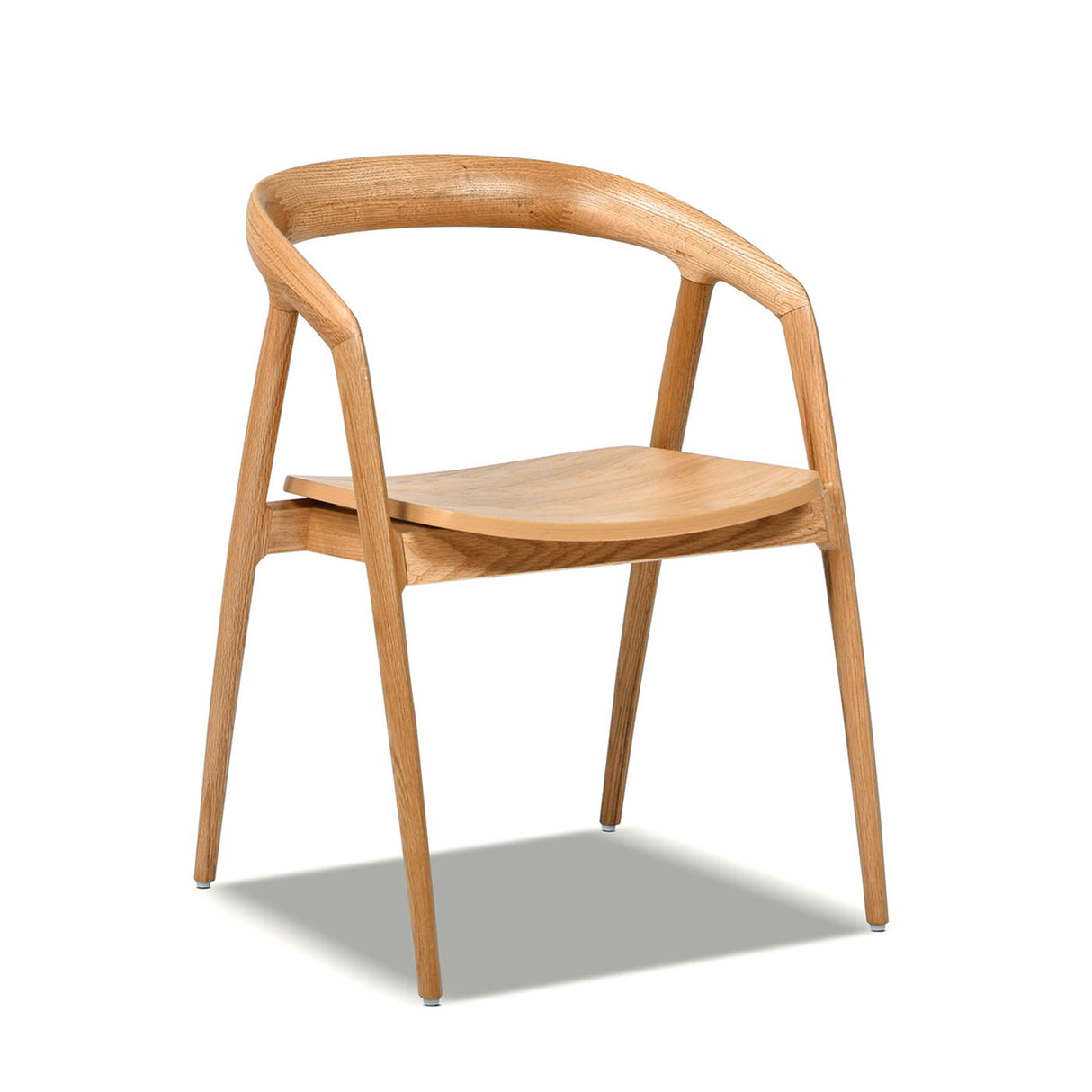 Simeon - Scandinavian Sculpted Dining Chair - Warm Natural Brown by Couch.com