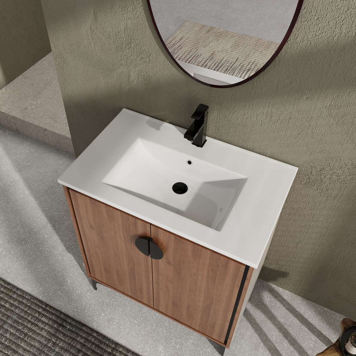 Modern Bathroom Vanity With Top Sink, Engineered Wood Storage Cabinet by Couch.com