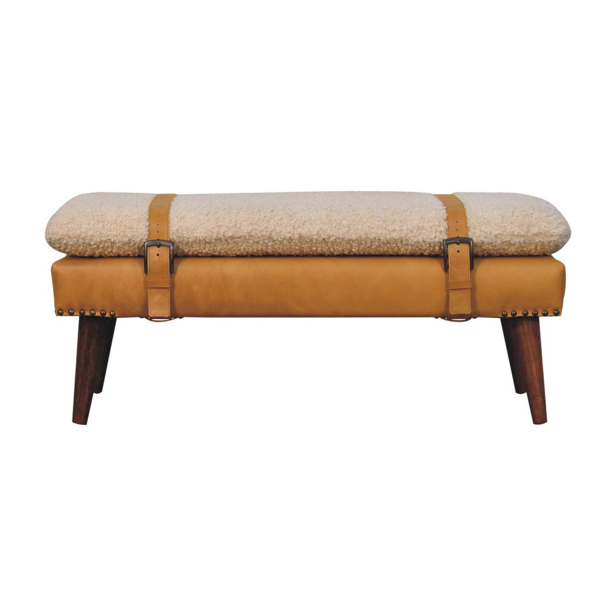 Boucle Leather Bench - Tan by Couch.com