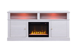 Lucifer - TV Stand Console With Fireplace - White Walnut by Couch.com