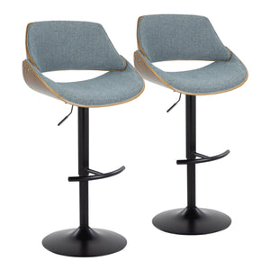 Fabrizzi - Mid Century Modern Adjustable BarStool With Rounded T Footrest (Set of 2) by Couch.com