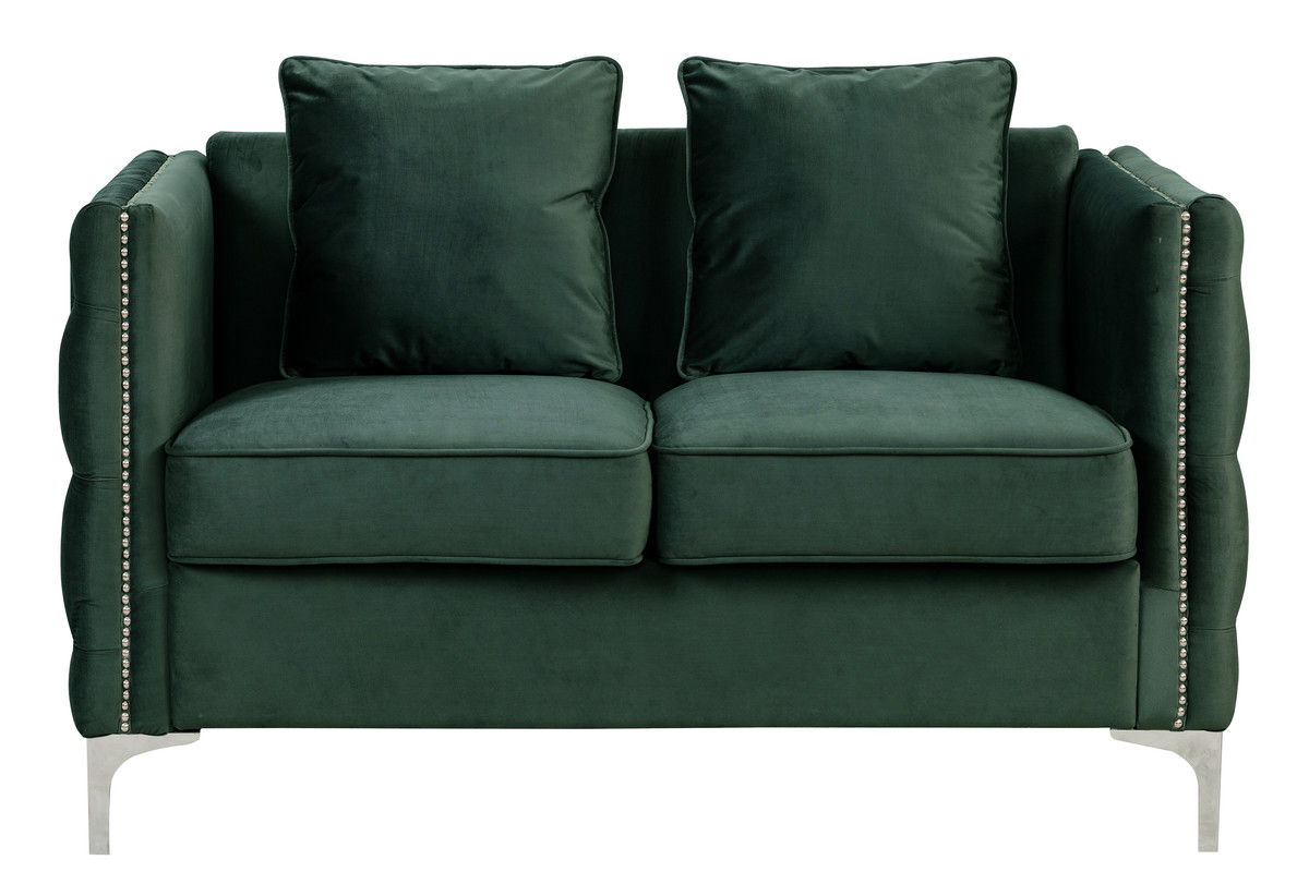Bayberry - Velvet Loveseat With 2 Pillows by Couch.com