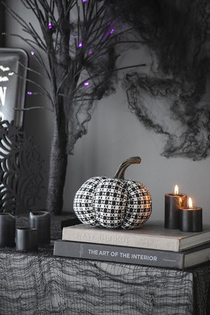 Set of Two Farmhouse Plaid Fabric Pumpkins by Bruce
