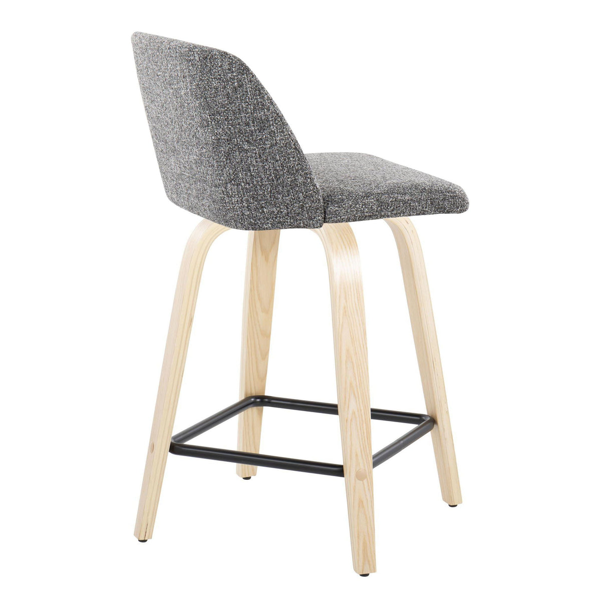 Toriano - Contemporary Modern Design Fixed Height Counter Stool With Swivel With Square Footrest (Set of 2) by Couch.com