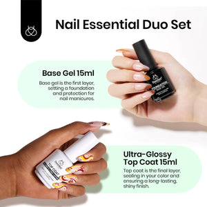Beetles Gel Base and Top Coat,2 Pcs 15ml Upgrade Super Shiny Gel Top Coat and Base Coat Set,Glossy and Long-Lasting Gel Polish,Soak Off Nail Lamp Foundation Combination Gel Polish Base and Top Coat