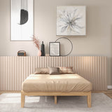 Queen Size 14 Inch Wooden Bed Mattress Frame-Brown