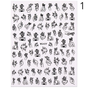 Alphabet Love Shaped  Pattern 3D Nail Stickers Slider Valentine Day Decals Foil For Love Nail Art Decoration Pop Art Nail Stickers Sexy Girl Designs Comics Water Transfer Decals Manicure Lips Nail Art Decorations Slider Nail Art Stickers