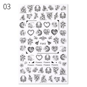 Alphabet Love Shaped  Pattern 3D Nail Stickers Slider Valentine Day Decals Foil For Love Nail Art Decoration Pop Art Nail Stickers Sexy Girl Designs Comics Water Transfer Decals Manicure Lips Nail Art Decorations Slider Nail Art Stickers