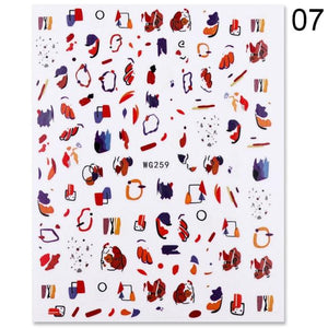Alphabet Love Shaped  Pattern 3D Nail Stickers Slider Valentine Day Decals Foil For Love Nail Art Decoration Pop Art Nail Stickers Sexy Girl Designs Comics Water Transfer Decals Manicure Lips Nail Art Decorations Slider Nail Art Stickers