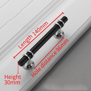 Aluminum Alloy Black Gold Door Handle Wardrobe Kitchen Cabinet Drawer Solid Handle Furniture Handle European Modern Hardware Modern Furniture Cupboard Door Drawer Handles