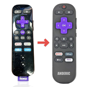 Anderic Substitute for Roku RC-36 Streaming Remote Control 3226000107 [RCGZ1, NO HEADPHONE JACK / FAVORITE KEYS]