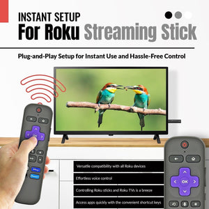 Anderic Substitute for Roku RC-36 Streaming Remote Control 3226000107 [RCGZ1, NO HEADPHONE JACK / FAVORITE KEYS]