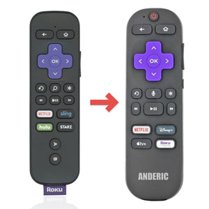 Anderic Substitute for Roku RC-GR4 Streaming Remote Control with Voice 3226000264 [RCGZ1, NO HEADPHONE JACK / FAVORITE KEYS]