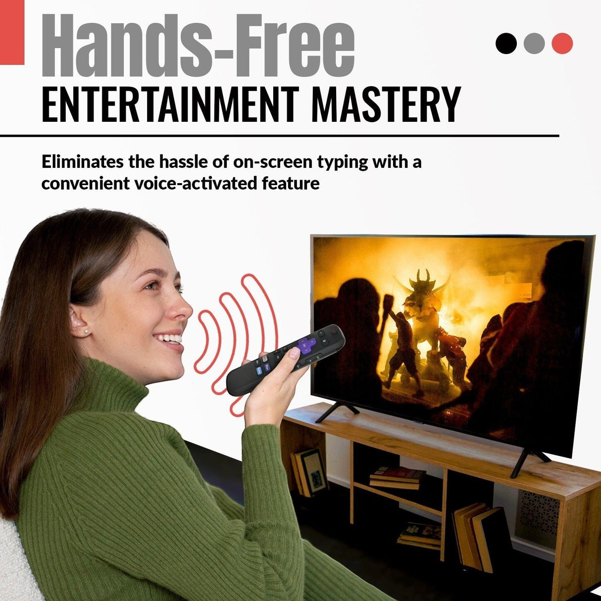 Anderic Substitute for Roku RC-GR4 Streaming Remote Control with Voice 3226000264 [RCGZ1, NO HEADPHONE JACK / FAVORITE KEYS]