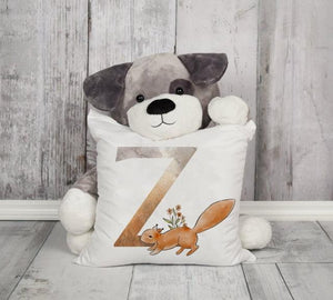 Animal Printed Pillow Cover Cartoon Giraffe Fox Bunny White Seat Polyester Decorative Cushion Cover Sofa Kids Room Alphabet Pillow Cover With Cute Animals Pillow Cases Outdoor Indoor Square Cushion Covers For Home Sofa Couch 45x45cm