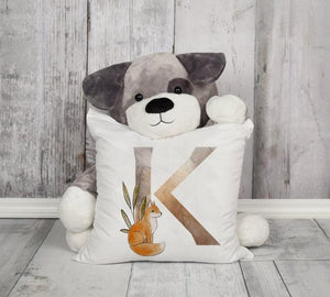 Animal Printed Pillow Cover Cartoon Giraffe Fox Bunny White Seat Polyester Decorative Cushion Cover Sofa Kids Room Alphabet Pillow Cover With Cute Animals Pillow Cases Outdoor Indoor Square Cushion Covers For Home Sofa Couch 45x45cm