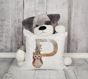 Animal Printed Pillow Cover Cartoon Giraffe Fox Bunny White Seat Polyester Decorative Cushion Cover Sofa Kids Room Alphabet Pillow Cover With Cute Animals Pillow Cases Outdoor Indoor Square Cushion Covers For Home Sofa Couch 45x45cm