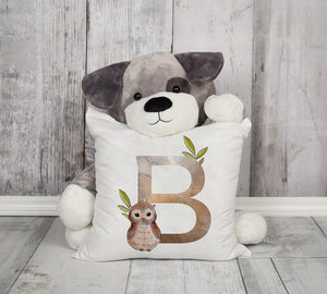 Animal Printed Pillow Cover Cartoon Giraffe Fox Bunny White Seat Polyester Decorative Cushion Cover Sofa Kids Room Alphabet Pillow Cover With Cute Animals Pillow Cases Outdoor Indoor Square Cushion Covers For Home Sofa Couch 45x45cm