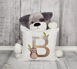 Animal Printed Pillow Cover Cartoon Giraffe Fox Bunny White Seat Polyester Decorative Cushion Cover Sofa Kids Room Alphabet Pillow Cover With Cute Animals Pillow Cases Outdoor Indoor Square Cushion Covers For Home Sofa Couch 45x45cm