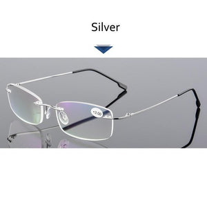 Anti-Blue Light Reading Glasses Ultralight Style Memory Titanium Rimless Reading Glasses For Men & Women Presbyopic  Eyeglasses For Everyday Use New Attractive Style
