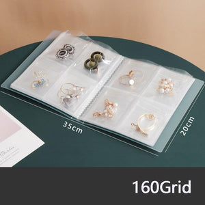 Anti-oxidation Jewelry Organizer Albums Desktop Drawer Storage Transparent Necklace Bracelet Ring Book Holder Jewelry Bag Portable Travel Jewelry Organizer Storage Book for Rings Necklaces Studs And Earrings